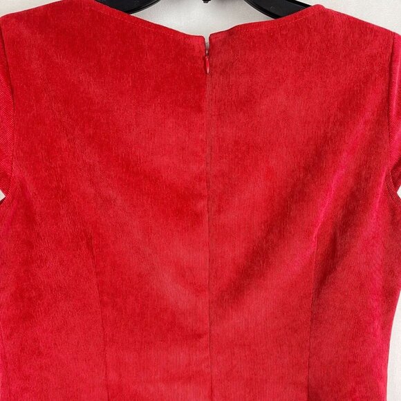 Sharagano Womens Short Sleeve Red Sheath Dress Size 6 - Picture 8 of 8